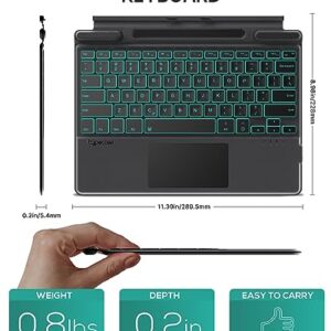 typecase Type Cover for Microsoft Surface Pro 9 Keyboard/Pro 8/Pro X 13 Inch: 11-Color Backlit - Multi-Touch Trackpad - Wireless Magnetic Detachable Keyboard - Slim Portable Keyboard with Pen Holder