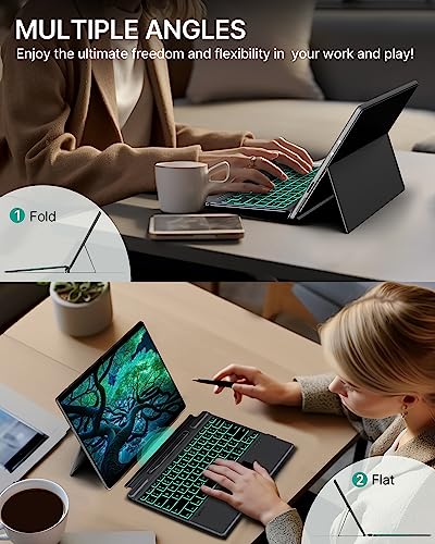 typecase Type Cover for Microsoft Surface Pro 9 Keyboard/Pro 8/Pro X 13 Inch: 11-Color Backlit - Multi-Touch Trackpad - Wireless Magnetic Detachable Keyboard - Slim Portable Keyboard with Pen Holder