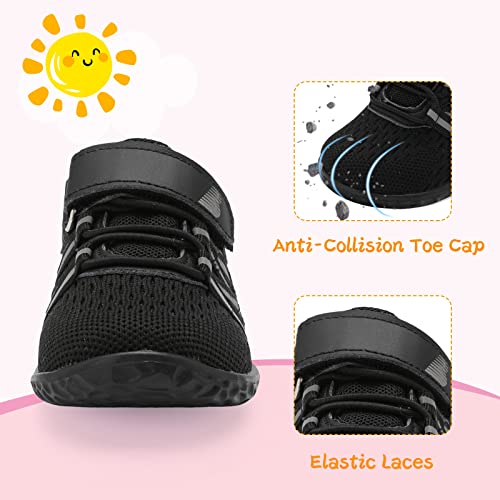 BARERUN Infant Baby Walking Shoes Crib Shoes Toddler Shoes Boys Running Shoes Girls Running Shoes Black Size 5 Toddler