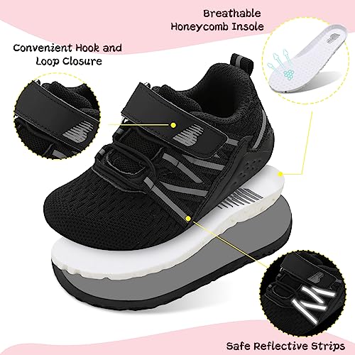 BARERUN Infant Baby Walking Shoes Crib Shoes Toddler Shoes Boys Running Shoes Girls Running Shoes Black Size 5 Toddler