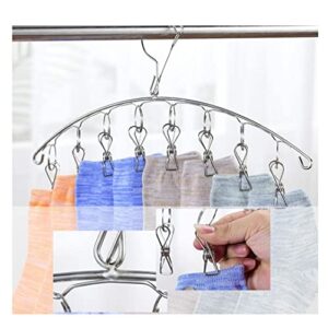 Mokife Sock Drying Racks Stainless Steel, 3 Pack Underwear Dryer with 8 Clips Swivel Laundry Hanger with Windproof Hook for Hanging Towels Bras Gloves Baby Clothes Indoor Outdoor