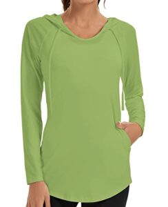 vodi mosa lighweight thin hoodies for women summer fall athletic hooded sweatshirts womens sun shirt（green, l）