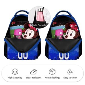 Vluyyv Los Angeles Custom Backpack High Capacity Baseball City Night View Personalized Bag Name & Number Fans Gifts for Men Women