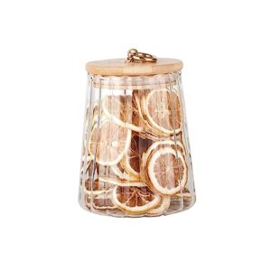 izejazt irregular storage glass jars,glass jar canisters with airtight lids，wide mouth mason jars，overnight oats jars，cookie jar，candy jar，spice jars with bamboo lids (oval, 1-pack)