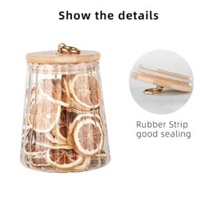 IZEJAZT Irregular storage glass jars,Glass jar canisters with airtight lids，Wide mouth mason jars，Overnight oats jars，Cookie jar，Candy jar，Spice Jars With Bamboo Lids (Oval, 1-Pack)