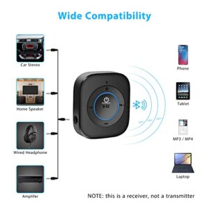 IDIGMALL 2023 Latest Bluetooth 5.3 Audio Receiver for Speaker, Wireless 3.5mm Aux Hi-Fi Music Adapter w/Noise Cancelling Mic & Hands-Free for Car Stereo Home Amp w/Headphones Jack/RCA, 20H Playtime