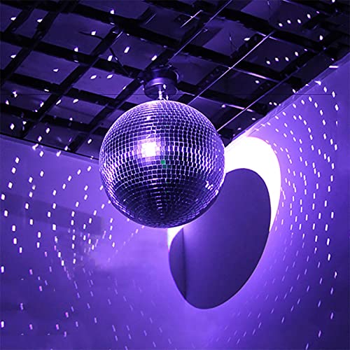 Mirror Disco Ball, Stage Lightning Effect Ball with Hanging Ring for DJ Club Stage Bar Party, Wedding Decoration (Silver - 8 inch)