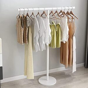 etlegor industrial pipe clothing rack, t-shaped clothing storage and display stand floor hanging clothes rack heavy duty metal garment rack simple drying rack (color : white, size : 120x130cm)