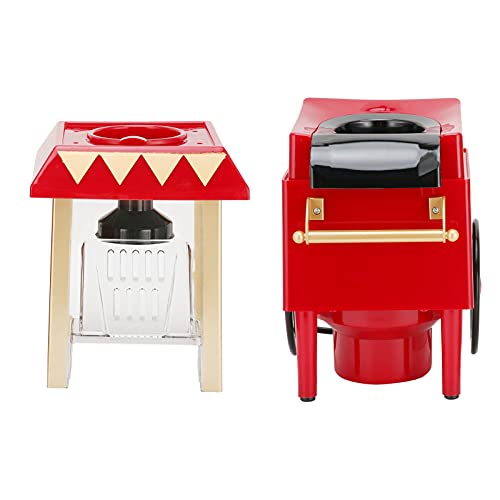 1200W Red Retro Automatic Popcorn Machine Household Corn Popper Maker (US Plug 110V 10A)