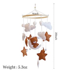 Baby Crib Mobile - Bear Mobile for Crib, Felt Cloud Nursery for Boys and Girls, Baby Bassinet Mobile Toy - Shower Set for Infant Bedroom Hanging Decoration