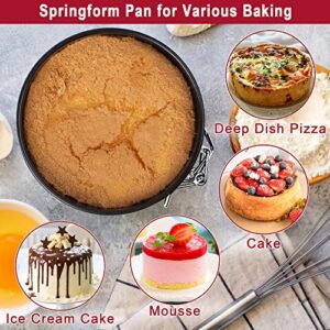 Springform Cake Pan 4 Inch Nonstick Spring Form Pans for Cake Pop Sticks,Quiche or Cookie Sheets,Baking Supplies Cake Decorating kit Cupcake Mold Cheesecake Bread Baking Pan Set