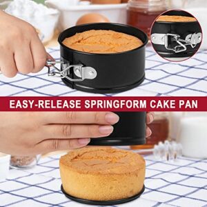 Springform Cake Pan 4 Inch Nonstick Spring Form Pans for Cake Pop Sticks,Quiche or Cookie Sheets,Baking Supplies Cake Decorating kit Cupcake Mold Cheesecake Bread Baking Pan Set