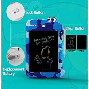 VNVDFLM 8.8 Dino LCD Writing Tablet for Kids Doodle Board Drawing Pad Birthday Gifts for 3 4 5 6 7 8 Year Old Boys and Girls (Blue Camo)