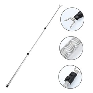 Hemoton Clothes Pole Outdoor Blinds Stainless Steel Hangers Clothesline Outdoor Clothing Shepherd Hook Clothesline Rod Hanger High Reach Garment Hook Home Supplies Creative Clothing Pole