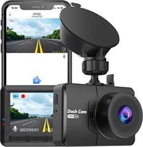 dash cam, fhd 1080p mini dash camera for cars with wifi, 2.45" ips screen, night vision, wdr, loop recording, g-sensor lock, 170°wide angle and parking monitor