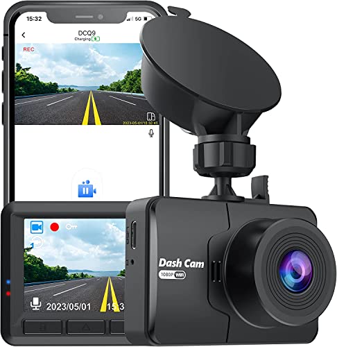 Dash Cam, FHD 1080P Mini Dash Camera for Cars with WiFi, 2.45" IPS Screen, Night Vision, WDR, Loop Recording, G-Sensor Lock, 170°Wide Angle and Parking Monitor