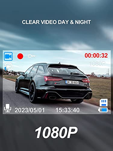 Dash Cam, FHD 1080P Mini Dash Camera for Cars with WiFi, 2.45" IPS Screen, Night Vision, WDR, Loop Recording, G-Sensor Lock, 170°Wide Angle and Parking Monitor