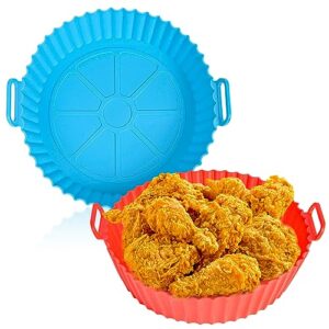nuova era 2-pack air fryer silicone pot for 3 to 5 qt, air fryer silicone liners, air fryer accessories, reusable silicone bowl for baking, air fryer basket, air fryer basket for oven