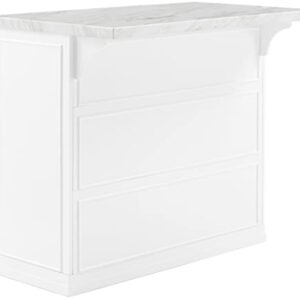 Crosley Furniture Cutler Kitchen Island with Faux Marble Top, White