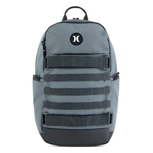 hurley mens skateboard backpack, cool grey, one size