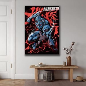 Hand drawn wall art, Guyver anime movie canvas poster, apartment modern wall art, wall art for home, birthday gift idea, gift for her him (Photo Paper Poster, 8-12 inch (20-30cm))