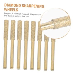 GANAZONO Chainsaw File Chainsaw Tool Chain Tool Deburring Tool Titanium Plated Burr File Burr Grinding Diamond Chainsaw Sharpener Sharpening Wheel Burr Grinding Stone Sharprner Mill 8 Pcs