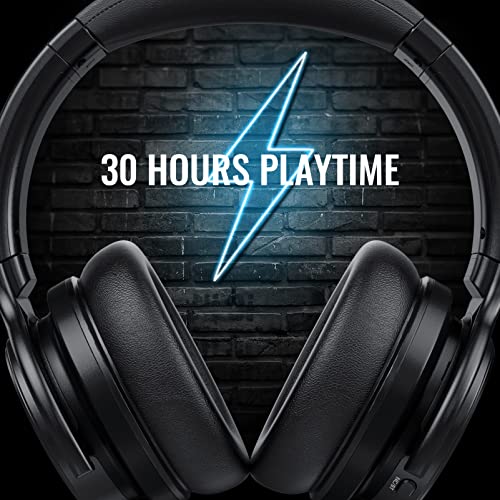 E7 Active Noise Cancelling Headphones Bluetooth Headphones Over Ear Wireless Headphones with Microphone Deep Bass, Comfortable Protein Earpads, 30HPlaytime for Travel/Work