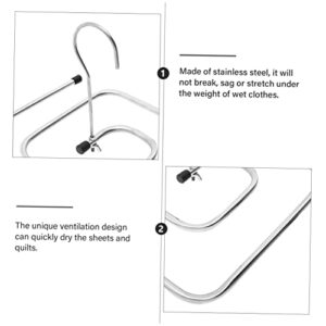 OSALADI Swivel Hanger Metal Clothes Hanger Stainless Steel Hangers Quilt Hanger Laundry Hanger Spiral Quick-Drying Rack Towel Drying Rack Quilt Hanger Quilt Square Hanger 2pcs