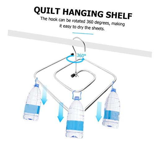 OSALADI Swivel Hanger Metal Clothes Hanger Stainless Steel Hangers Quilt Hanger Laundry Hanger Spiral Quick-Drying Rack Towel Drying Rack Quilt Hanger Quilt Square Hanger 2pcs