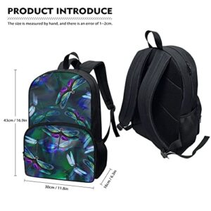 Aesthetic Dragonfly Backpack for School Aesthetic Book Bag with Adjustable Shoulder Strap Pocket Purse Travel Work College Backpack Laptop Backpack Women Men Girls Boys