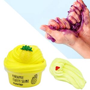Butter Slime Kit, 1 Pack 60ml Slime Sludge Toy with Charm Fruits Scented Stress Relief Sensory Toy A Slime