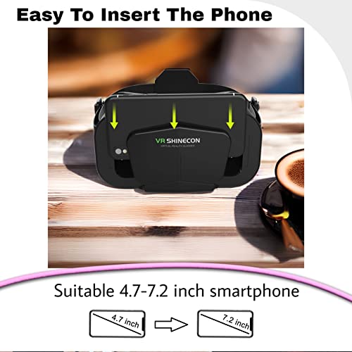 VR SHINECON VR Headset Compatible with iPhone & Android Virtual Reality VR Goggles