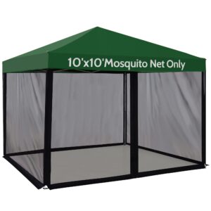 mosquito net for 10x10 canopy tent,replacement mosquito netting for gazebo netting screen mosquito screen canopy for camping for patio tent 10x10' (mosquito netting only, black 1)