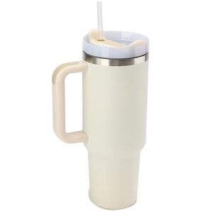 new version 40oz stainless steel vacuum insulated tumbler with lid and straw for water, smoothie and more, iced tea or coffee (cream)