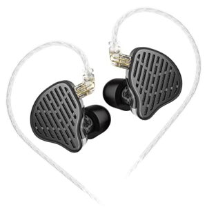 kz x hbb pr2 in ear monitor headphones 13.2mm planar magnetic driver noise cancelling headphones hifi iem earphones for musicians audiophiles dj, detachable 2pins cable (no mic, black)