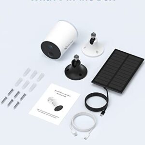 Security Cameras Wireless Outdoor with Solar Panel: 1080p WiFi Camera Rechargeable Battery Powered Night Vision for Home Outside Video Surveillance System Works with Adorcam App