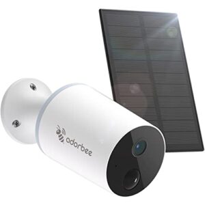 security cameras wireless outdoor with solar panel: 1080p wifi camera rechargeable battery powered night vision for home outside video surveillance system works with adorcam app