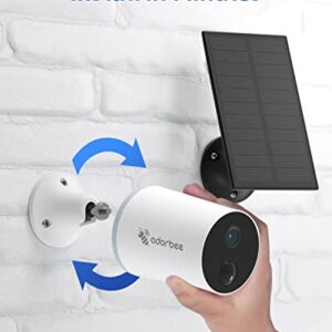 Security Cameras Wireless Outdoor with Solar Panel: 1080p WiFi Camera Rechargeable Battery Powered Night Vision for Home Outside Video Surveillance System Works with Adorcam App