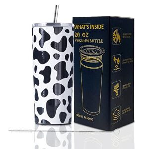 arcquese cow print tumbler insulated birthday gifts for women insulated cups funny gifts for girlfriend cow print mug mother's day gifts for mom cow lovers black for daughter