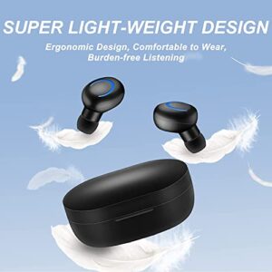 EQQO Wireless Earbuds,Bluetooth 5.1 Headset, IPX5 Waterproof in Ear Touch Earplug, Headset Lasting for 8 Hours, with Built-in Microphone Phone/Android/iOS, Black