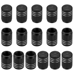 16 pack tire valve stem caps, car tire valve caps universal for car, motorbike, trucks, bike, bicycle, black