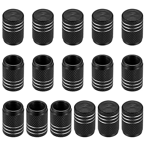 16 Pack Tire Valve Stem Caps, Car Tire Valve Caps Universal for Car, Motorbike, Trucks, Bike, Bicycle, Black