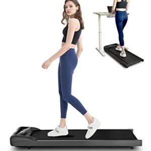 Under Desk Treadmill - 2 in 1 Walking Pad Treadmill of Compact Space, 2.5HP Quiet Desk Treadmill with Remote Control, LED Display, Portable Treadmill for Home Office…