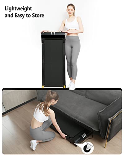 Under Desk Treadmill - 2 in 1 Walking Pad Treadmill of Compact Space, 2.5HP Quiet Desk Treadmill with Remote Control, LED Display, Portable Treadmill for Home Office…