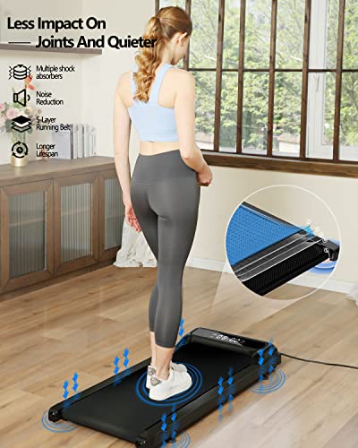 Under Desk Treadmill - 2 in 1 Walking Pad Treadmill of Compact Space, 2.5HP Quiet Desk Treadmill with Remote Control, LED Display, Portable Treadmill for Home Office…