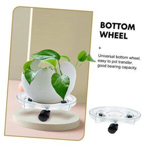 Homoyoyo Plastic Plant Caddy Plant Stand with Wheels Rolling Plant Stand with Casters Heavy Duty Bonsai Planter Pot Round Planter Potted Plants Flowerpot Base Garden Flowerpot Base Car Tray