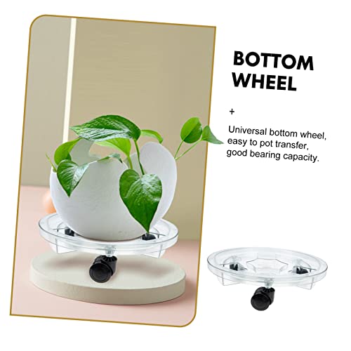 Homoyoyo Plastic Plant Caddy Plant Stand with Wheels Rolling Plant Stand with Casters Heavy Duty Bonsai Planter Pot Round Planter Potted Plants Flowerpot Base Garden Flowerpot Base Car Tray