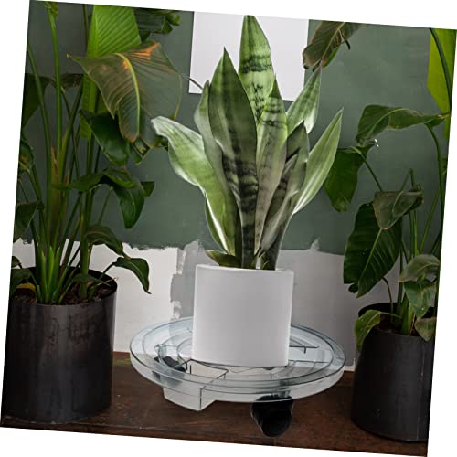 Homoyoyo Plastic Plant Caddy Plant Stand with Wheels Rolling Plant Stand with Casters Heavy Duty Bonsai Planter Pot Round Planter Potted Plants Flowerpot Base Garden Flowerpot Base Car Tray