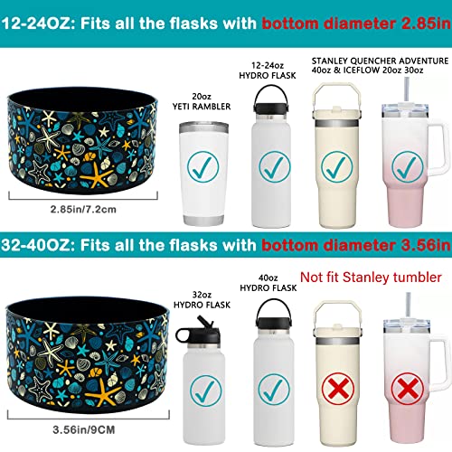 HEYSKAY Protective Flask Silicone Boot Cover Base for Stanley Quencher Adventure 40oz & IceFlow 20oz 30oz Tumbler and Compatible with 12oz 24oz Hydro Yeti Flask Water Bottle and More