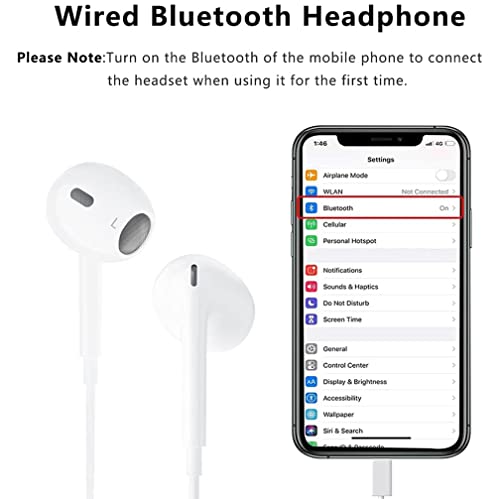 2 Pack Apple Headphones Wired Earbuds with Lightning Connector [Apple MFi Certified] In-Ear iPhone Earphones with Built-in Microphone & Volume Control Compatible with iPhone 14/13/12/11/XR/XS/X/8/7/SE